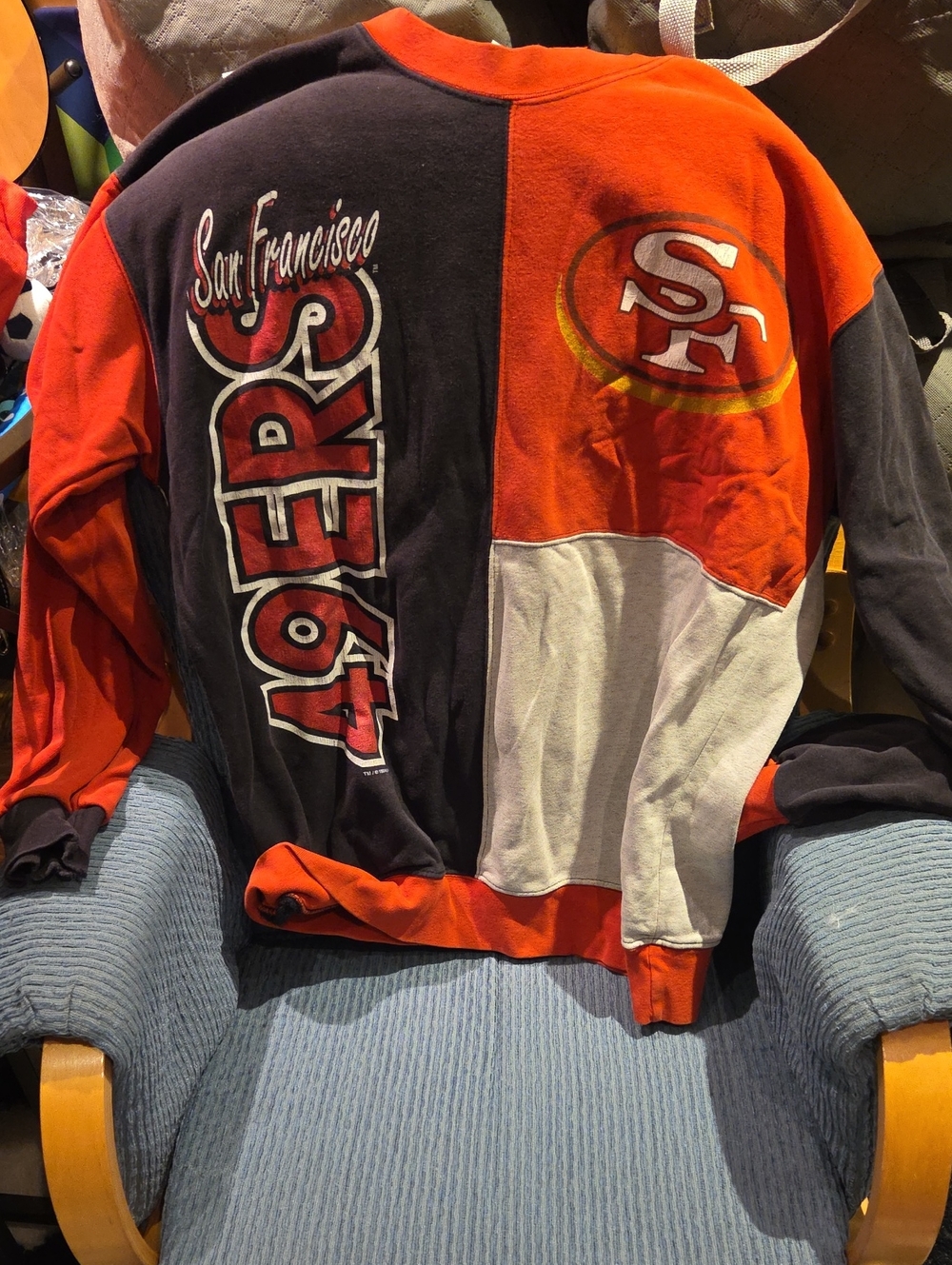 San Francisco 49ers Colorblock Crewneck Sweatshirt - Orange/Black/White